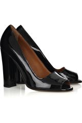 Lanvin Patent-leather Peep-toe Pumps