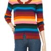 Sonia By Sonia Rykiel Striped Merino Wool Cutout Sweater in Multicolor (red) - Lyst
