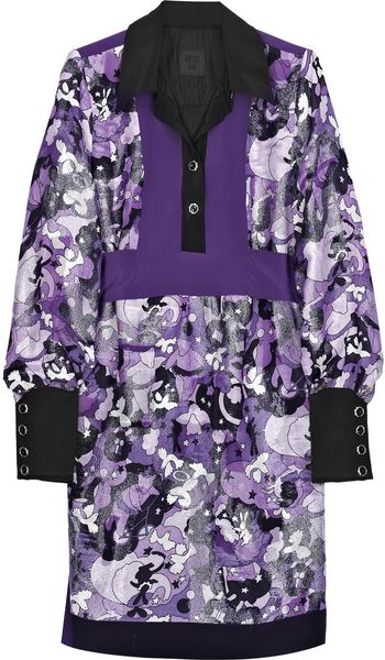 Anna Sui Celestial Circus Shirt Dress in Purple - Lyst