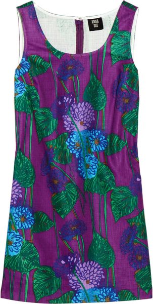 Anna Sui Printed Cotton and Silk-blend Dress - Lyst