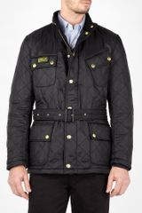 Barbour Black Quilted Nylon Polar Lined International Jacket