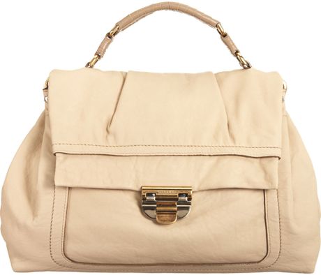 Nina Ricci Liane Top Handle Bag in Beige - Lyst