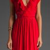 Odylyne Frilled Hummingbird Dress in Red - Lyst