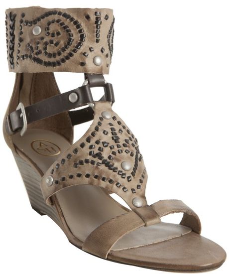 Ash Taupe Leather Dido Gladiator Wedge Sandal in Brown (taupe) | Lyst