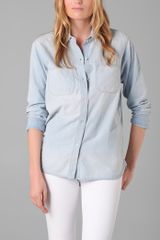 Madewell Perfect Chambray Ex-boyfriend Shirt in Ferrous Wash
