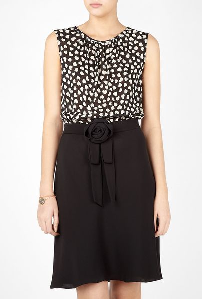 Moschino Cheap & Chic Polka Dot and Black Dress in Black - Lyst