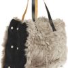Marni Shearling and Wool Tote in Gray - Lyst