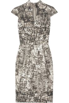 Oscar de la Renta Printed Silk Dress - Lyst