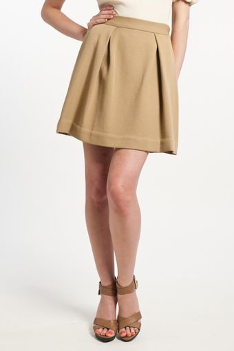  Inverted Pleated Skirt in Camel 