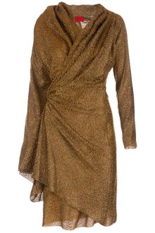 Lanvin Gathered V-neck Dress - Lyst
