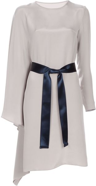 Liska By Thomas Kirchgrabner Draped Sleeved Dress - Lyst