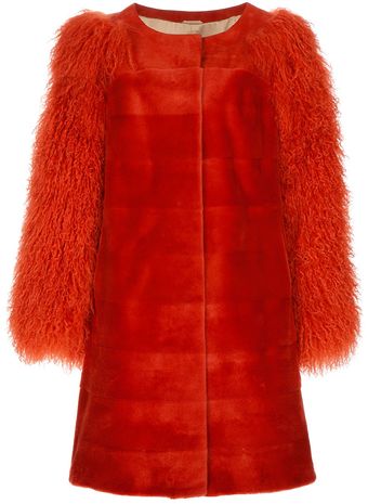 Liska By Thomas Kirchgrabner Orange Coat - Lyst