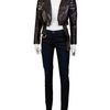 Shakuhachi Leather Paneled Biker Jacket in Black - Lyst