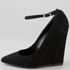 Giuseppe Zanotti Suede Wedge Pumps with Ankle Strap in Black - Lyst