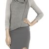 Helmut Lang Asymmetric Leather and Jersey Jacket in Gray - Lyst