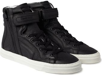  Leather High Top Sneakers 