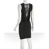 Alexander Mcqueen Black Stretch Vneck Lace Inset Dress in Black - Lyst