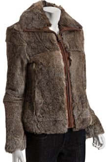 Andrew Marc Natural Rabbit Fur Leather Trim Insulated Jacket - Lyst