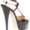 Giuseppe Zanotti Peep Toe Tbar Sandal in Black - Lyst