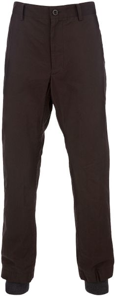 Sacai Pants with Elastic Hem in Brown for Men - Lyst