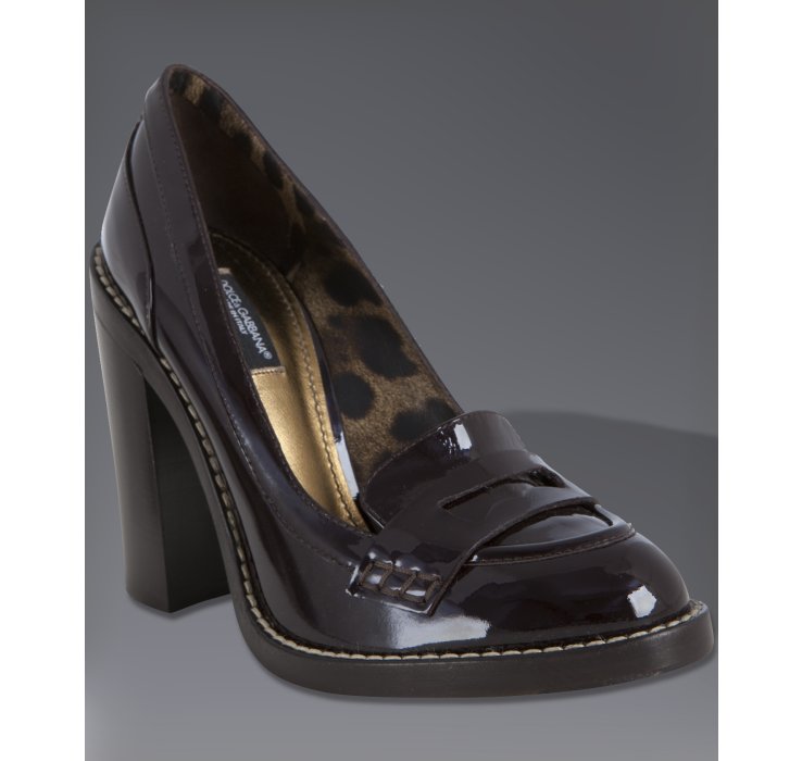 heeled leather penny loafers