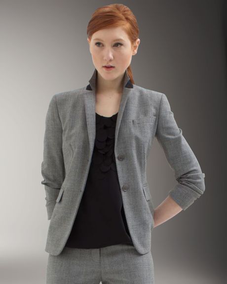 Akris Punto Twobutton Braceletsleeve Jacket in Gray (black) - Lyst