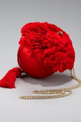 Christian Louboutin Eden Peony Satin Clutch