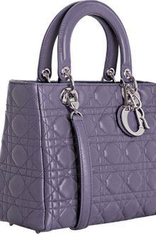 Dior Lilac Cannage Quilted Lambskin Lady Medium Top Handle Bag - Lyst