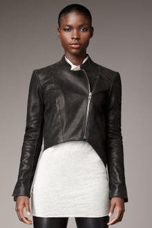 Helmut Lang Cropped Leather Jacket - Lyst