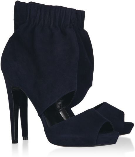 Pierre Hardy Cutout Suede Ankle Boots in Black (navy) - Lyst