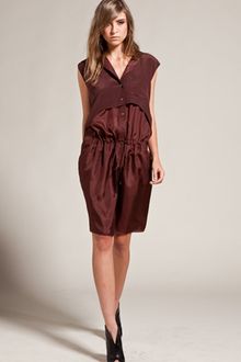 Alexander Wang Sleeveless Overlay Shirtdress in Mahogany - Lyst