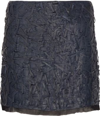 Gryphon Tangle Woven Leather Mini Skirt - Lyst
