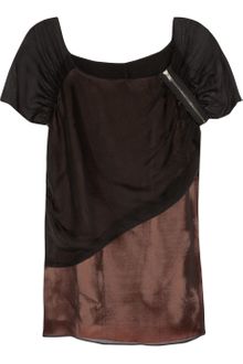 Philosophy di Alberta Ferretti Silk-chiffon and Satin Top - Lyst