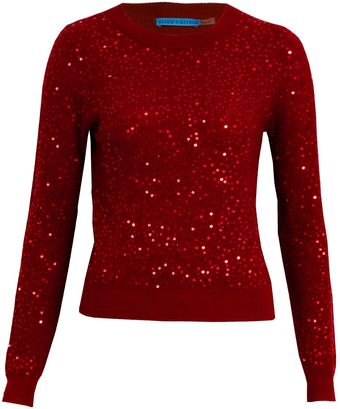 Alice + Olivia Juanita Sequin Cropped Sweater - Lyst