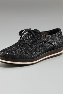 Miu Miu Glitter Lace-up Oxford - Lyst
