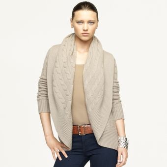  Cashmere Cable Circle Cardigan 