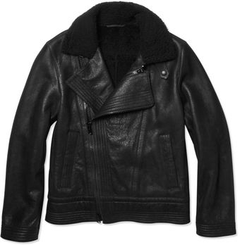 Givenchy Leather and Shearling Biker Jacket - Lyst