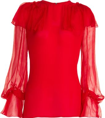 Prabal Gurung Crinkle Blouse - Lyst