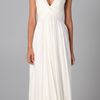 Reem Acra V Neck Gown with Jeweled Straps in White (ivory) - Lyst
