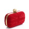 Alexander Mcqueen Velvet Britain Clutch in Red - Lyst