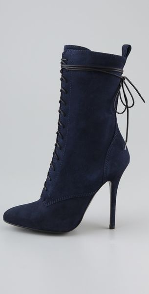 light blue lace up boots