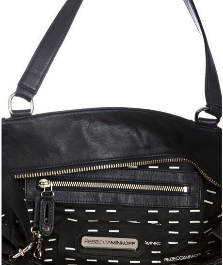 Rebecca Minkoff Black Leather Everyday Convertible Baby Bag in Black | Lyst