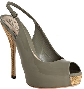 Gucci Green Patent Sofia Peep Toe Platform Slingbacks - Lyst