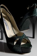 Brian Atwood Python Peep Toe Heels