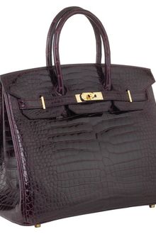 Hermes 35cm Birkin Prune Crocodile With Ghw - Lyst