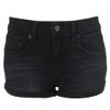 Moto Blue Black Denim Hotpants in Black (blue black) - Lyst