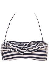 Topshop Navy Frill Bandeau Bikini Top
