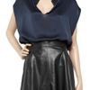Vince Oversized Silk Top in Blue - Lyst