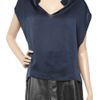 Vince Oversized Silk Top in Blue - Lyst