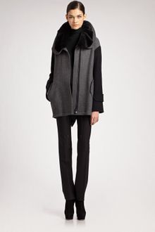 Akris Punto Tweed Parka with Detachable Collar - Lyst